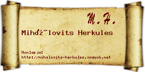 Mihálovits Herkules névjegykártya